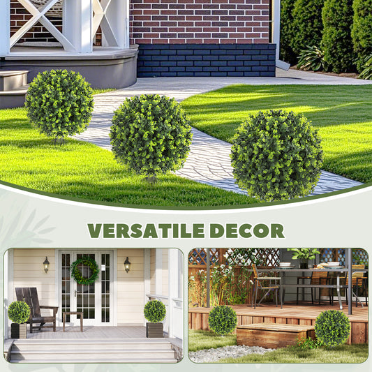 Warehouse Clearance: Set of 2 40cm Artificial Boxwood Topiary Ball Bush for Indoor Outdoor