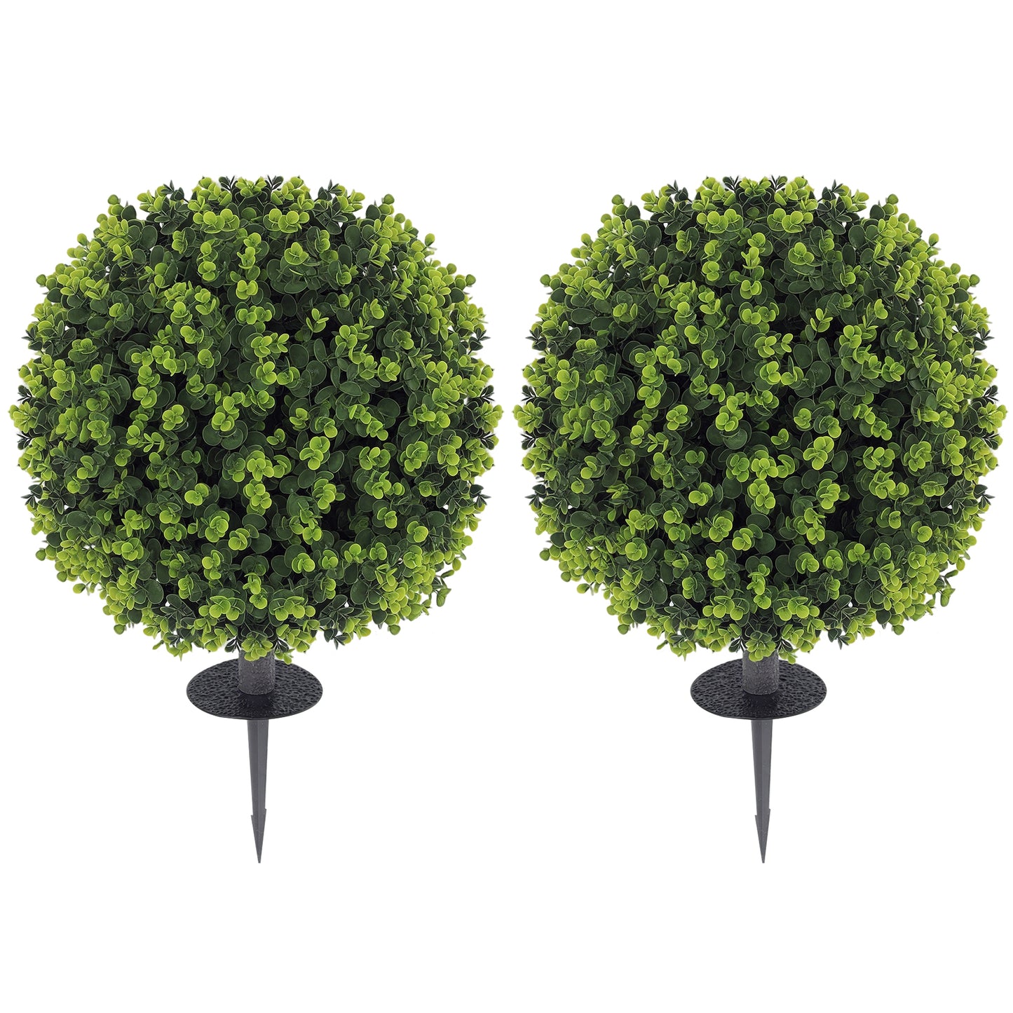 Set of 2 40cm Artificial Boxwood Topiary Ball Bush for Indoor Outdoor