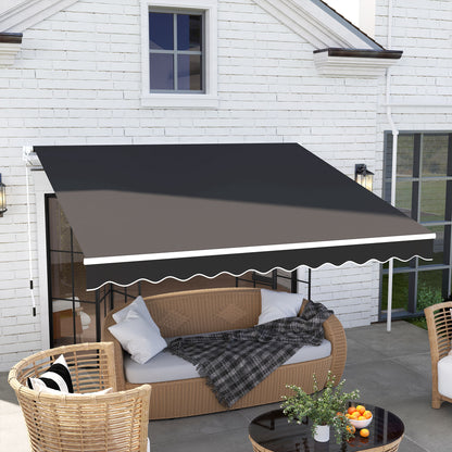2.95 x 2.5m Canopy Sun Shade Shelter with Crank Handle, Black