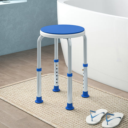 360 Degree Swivel Shower Stool with Non-Slip Feet for Disabled, Blue