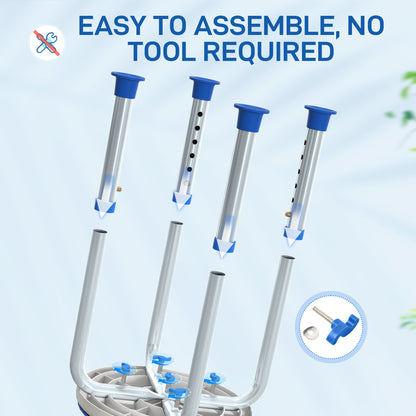 360 Degree Swivel Shower Stool with Non-Slip Feet for Disabled, Blue