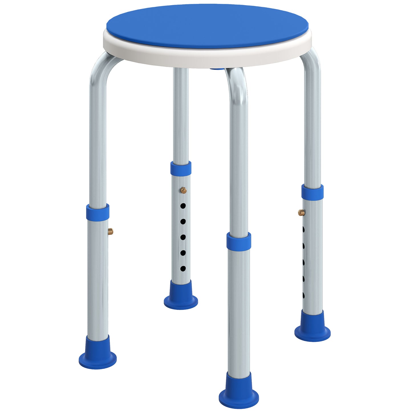 360 Degree Swivel Shower Stool with Non-Slip Feet for Disabled, Blue