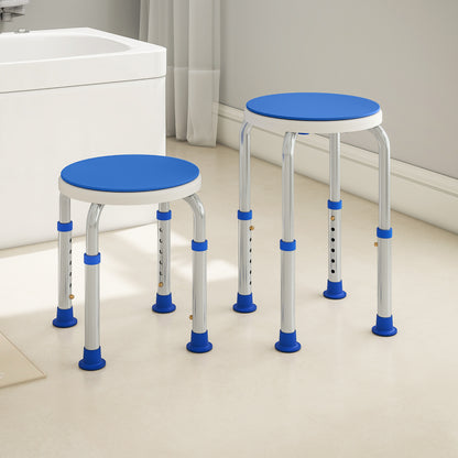 360 Degree Swivel Shower Stool with Non-Slip Feet for Disabled, Blue