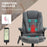 Massage Recliner Chair Heated Office Chair with Six Massage Points Linen-Feel Fabric 360¬¨‚àû Swivel Wheels Grey