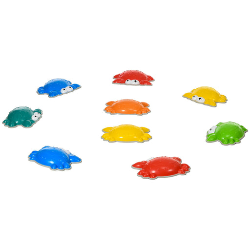 ZONEKIZ 9PCs Kids Stepping Stones with TPE Anti-slip Edge, Crab-shaped Balance River Stones, Obstacle Courses, Stackable