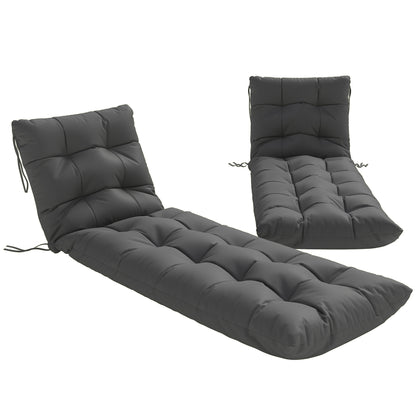 Sun Lounger Cushions Only, Sunbed Replacement Pads with 4 Ties