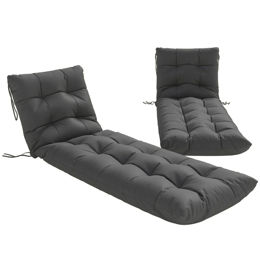 Sun Lounger Cushions Only, Sunbed Replacement Pads with 4 Ties