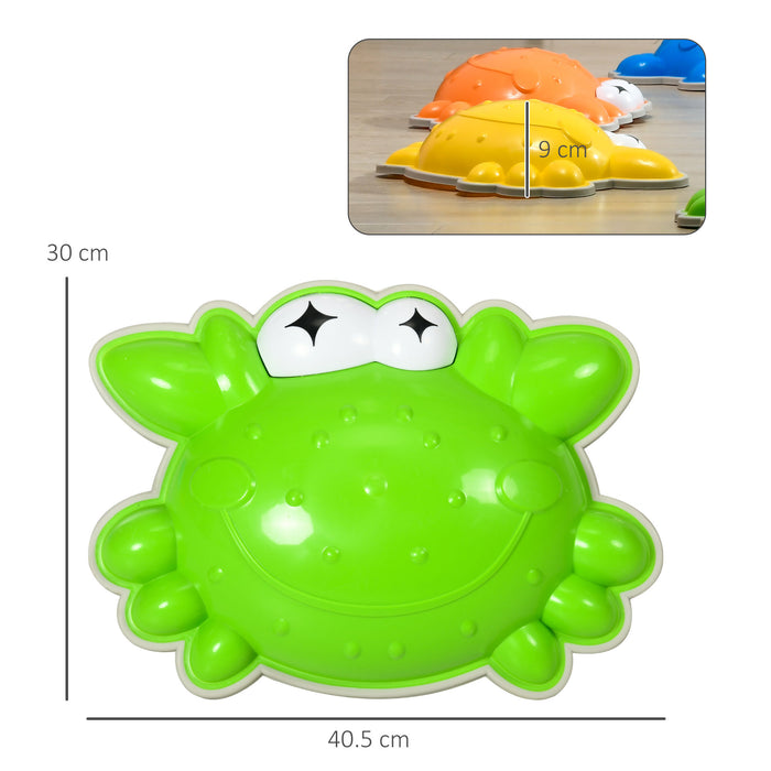 ZONEKIZ 6PCs Kids Stepping Stones with TPE Anti-slip Edge, 6PCs Crab-shaped Balance River Stones, Obstacle Courses, Stackable