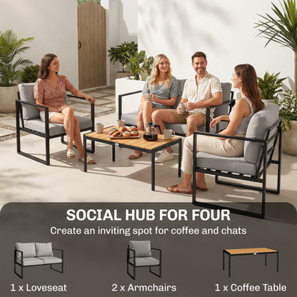 Outdoor Garden Furniture Set, 4 Piece Patio Furniture