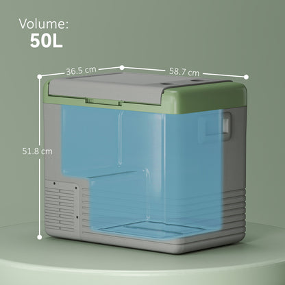 50L Car Refrigerator 12V Portable Freezer for Camping, Light Green