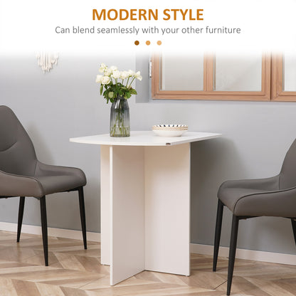 Foldable Dining Table Compact Drop Leaf Table for Kitchen White