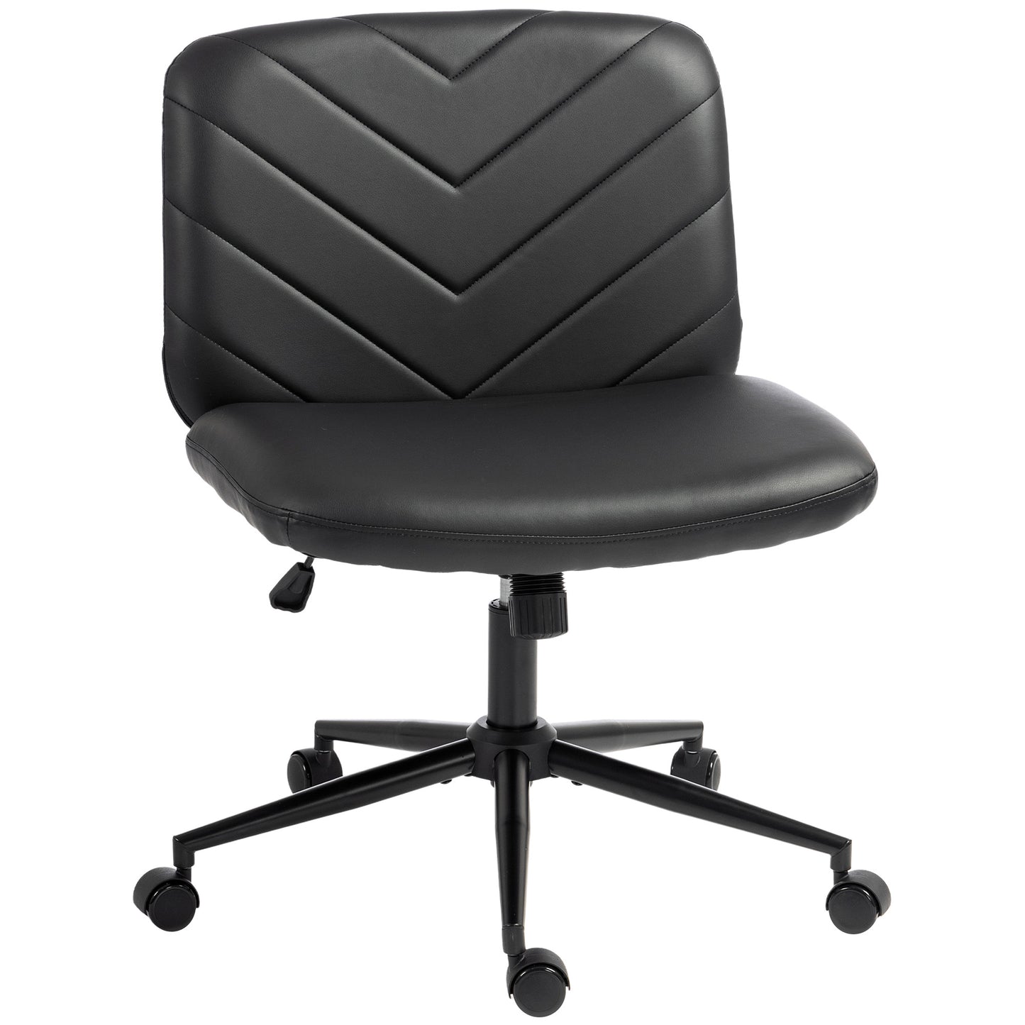 Criss Cross Legged Office Chair Height Adjustable Black