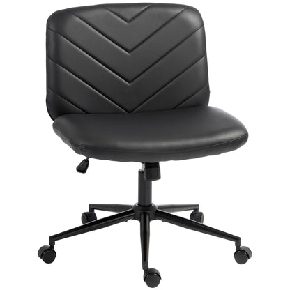 Criss Cross Legged Office Chair Height Adjustable Black