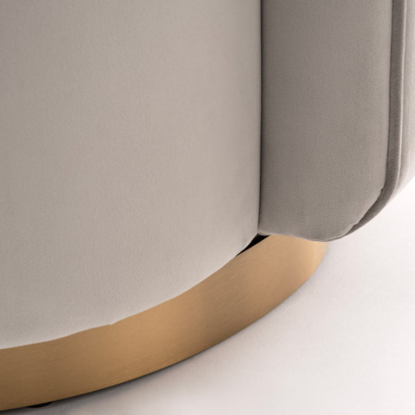 West End Swivel Dining Chair - Dove Grey - Brass Base