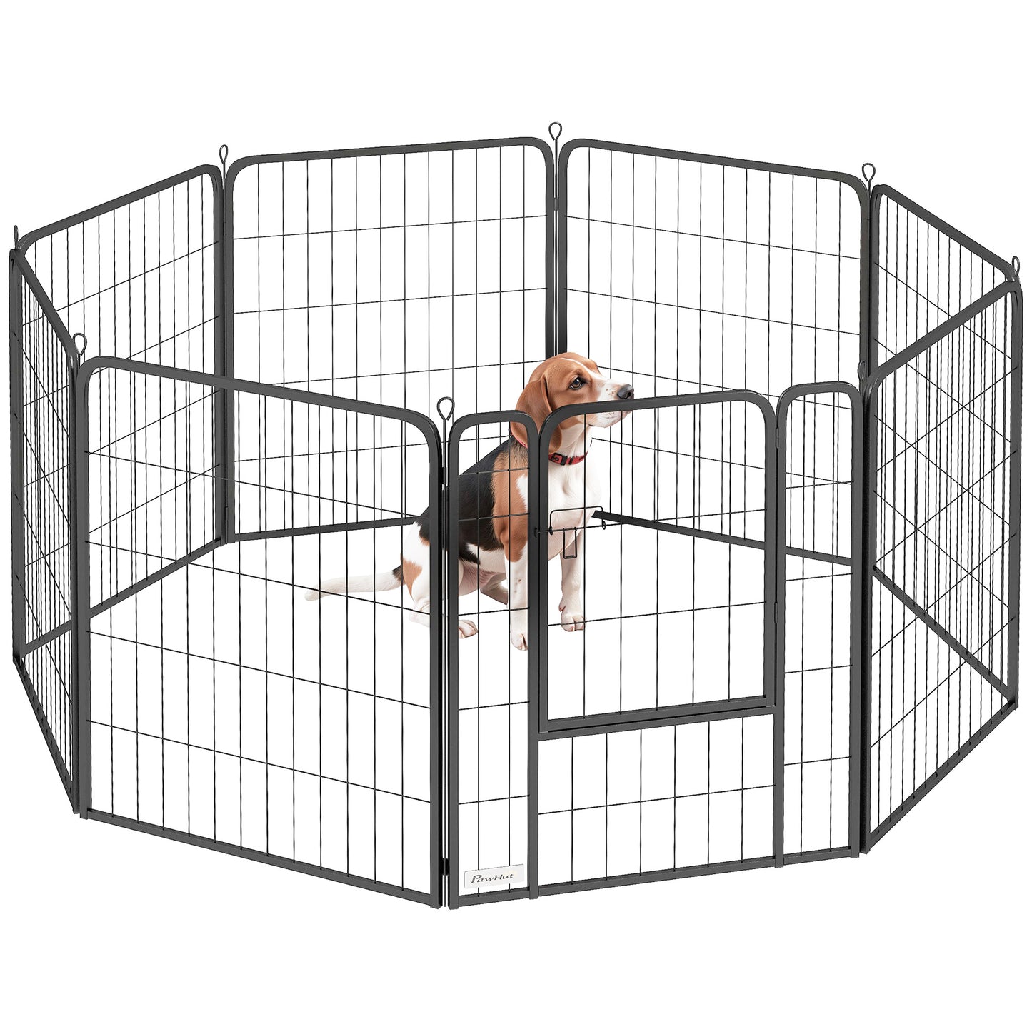 Dog Playpen, 6 Panels Puppy Pen Dog Playpen, 100cm High, Black