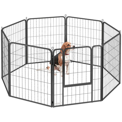Dog Playpen, 6 Panels Puppy Pen Dog Playpen, 100cm High, Black