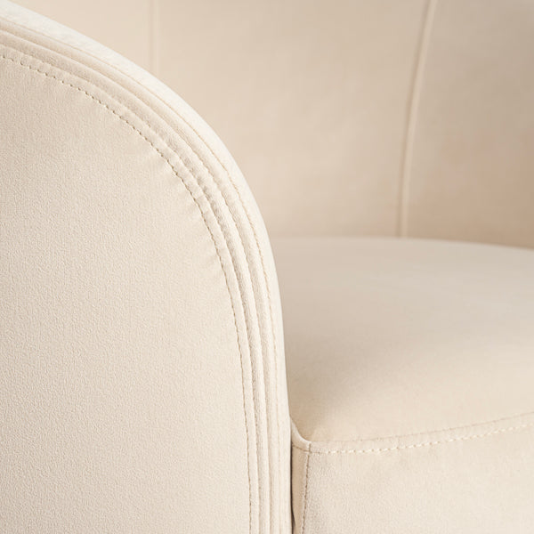 Equinox Armchair – Chalk – Brushed Brass Base