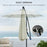 3(m) Cantilever Parasol with Cross Base, Banana Parasol with Crank Handle, Tilt and 8 Ribs, Round Hanging Patio Umbrella