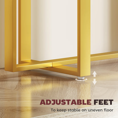 Modern Slim Long Accent Sofa Side Table for Hallway, White