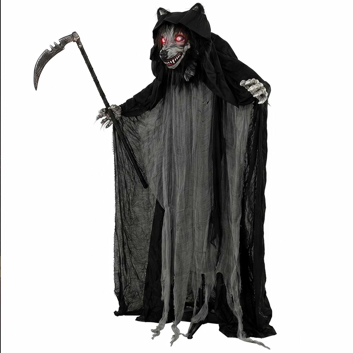 Halloween Standing Werewolf Animated Decoration with Light-Up Eyes