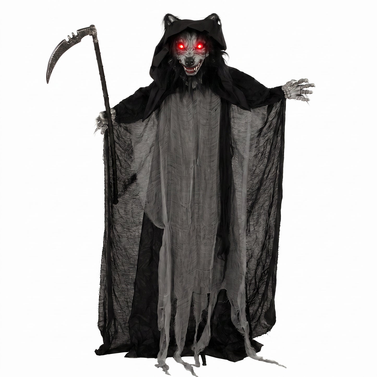 Halloween Standing Werewolf Animated Decoration with Light-Up Eyes