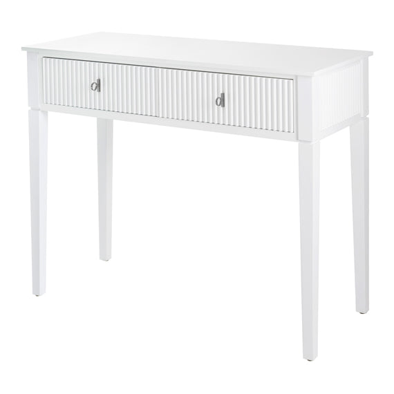 Heidi White Console Table Brass/Silver