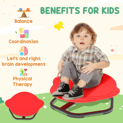 Planet-Shaped Kids Swivel Chair, Sensory Spinning Chair, Red