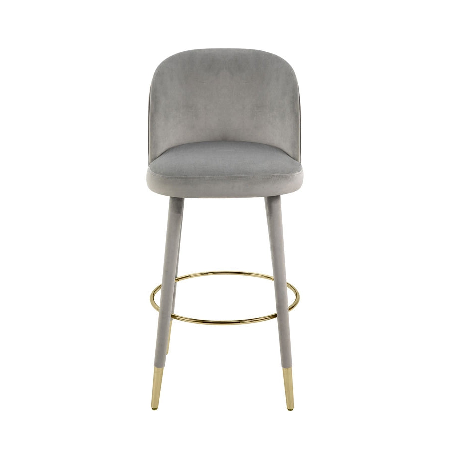 Bellucci Counter stool - Dove Grey - Brass Caps