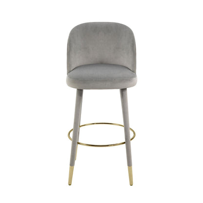 Bellucci Counter stool - Dove Grey - Brass Caps