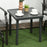 Garden Side Table, Patio Coffee Table with Umbrella Hole, End Table with Steel Frame for Balcony, Grey