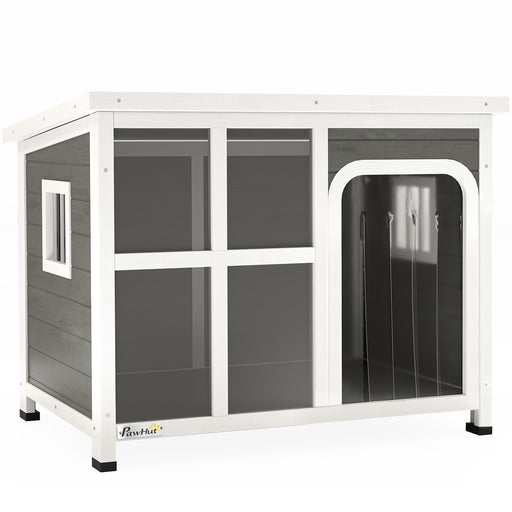 Wooden Dog Kennel Outdoor w/ Openable Top, 90 x 62 x 71cm