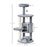 Cat Tree Tower 112cm Climbing Kitten Activity Center with Jute Scratching Post Perch Hanging Ball Toy Teasing Rope grey