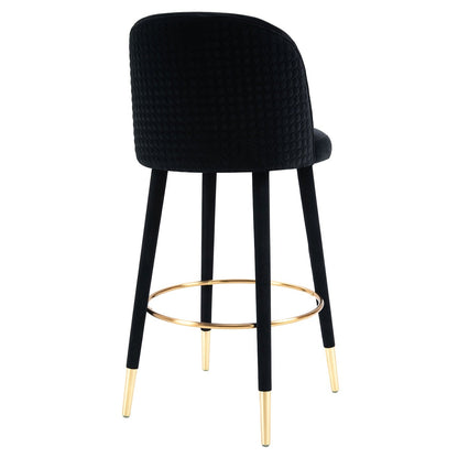 Bellucci Circles Counter Stool - Black - Brass Caps