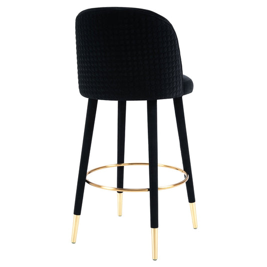 Bellucci Circles Counter Stool - Black - Brass Caps