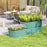 2-Tier Galvanised Raised Garden Bed with Safety Edging, Dark Green