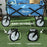 Garden Trolley Cart Folding Cargo Wagon Trailer Trolley for Beach Garden Use with Telescopic Handle - Blue