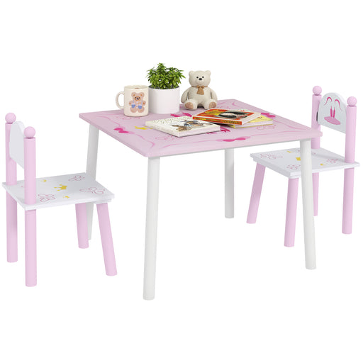 Princess Design Toddler Table and 2 Chairs Set, for Playroom