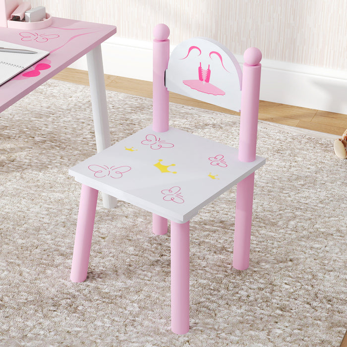 Princess Design Toddler Table and 2 Chairs Set, for Playroom