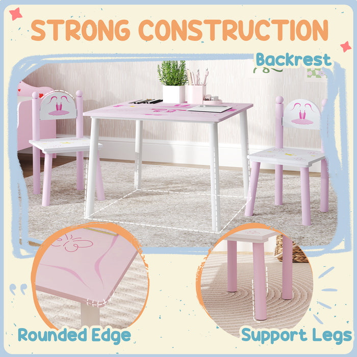 Princess Design Toddler Table and 2 Chairs Set, for Playroom