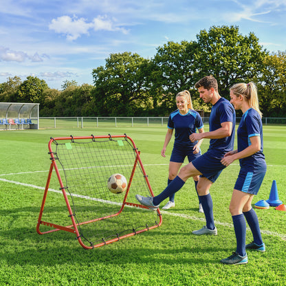 Rebounder Net Adults Football Training Aid Adjustable Red
