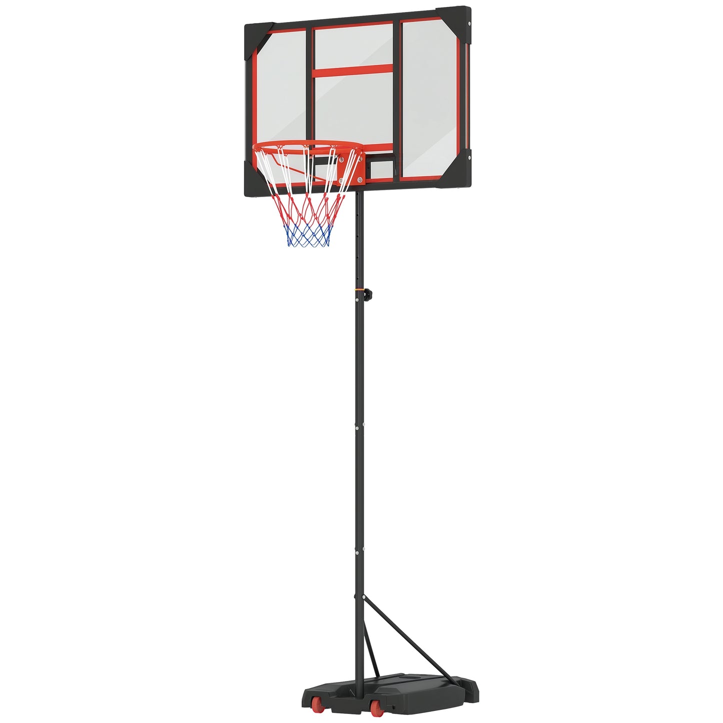 Basketball Hoop, 210-260cm Height Adjustable Basketball Hoop, Red