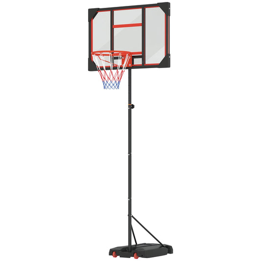 Basketball Hoop, 210-260cm Height Adjustable Basketball Hoop, Red