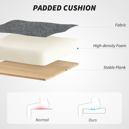 Linen Fabric Office Desk Chair with Tilt Function, Charcoal Grey