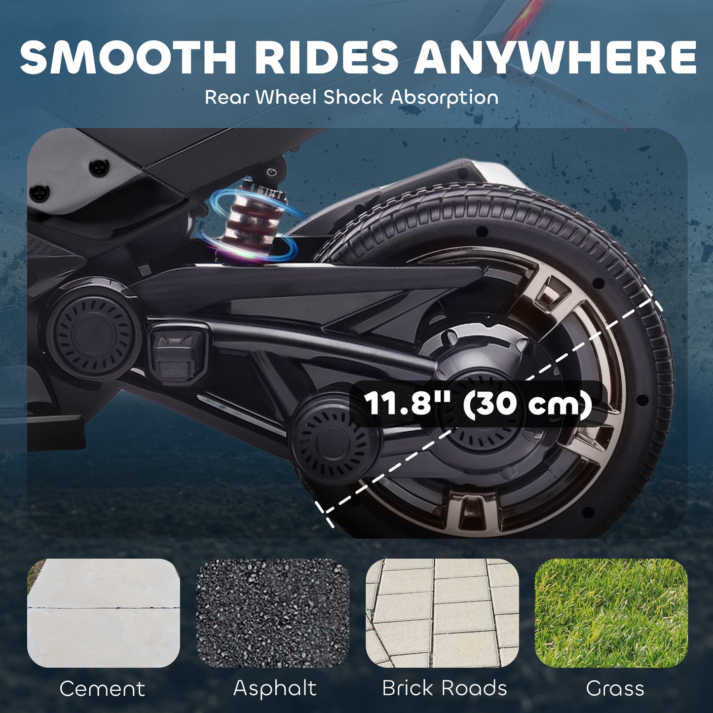 Kids Electric Ride On Car, 12V Battery Powered Ride On ATV with MP3 Player, Horn, 2 Speeds, LED Lights, 3 Wheeler Electric Vehicle Toy Car for Boys & Girls Ages 3-8, Black