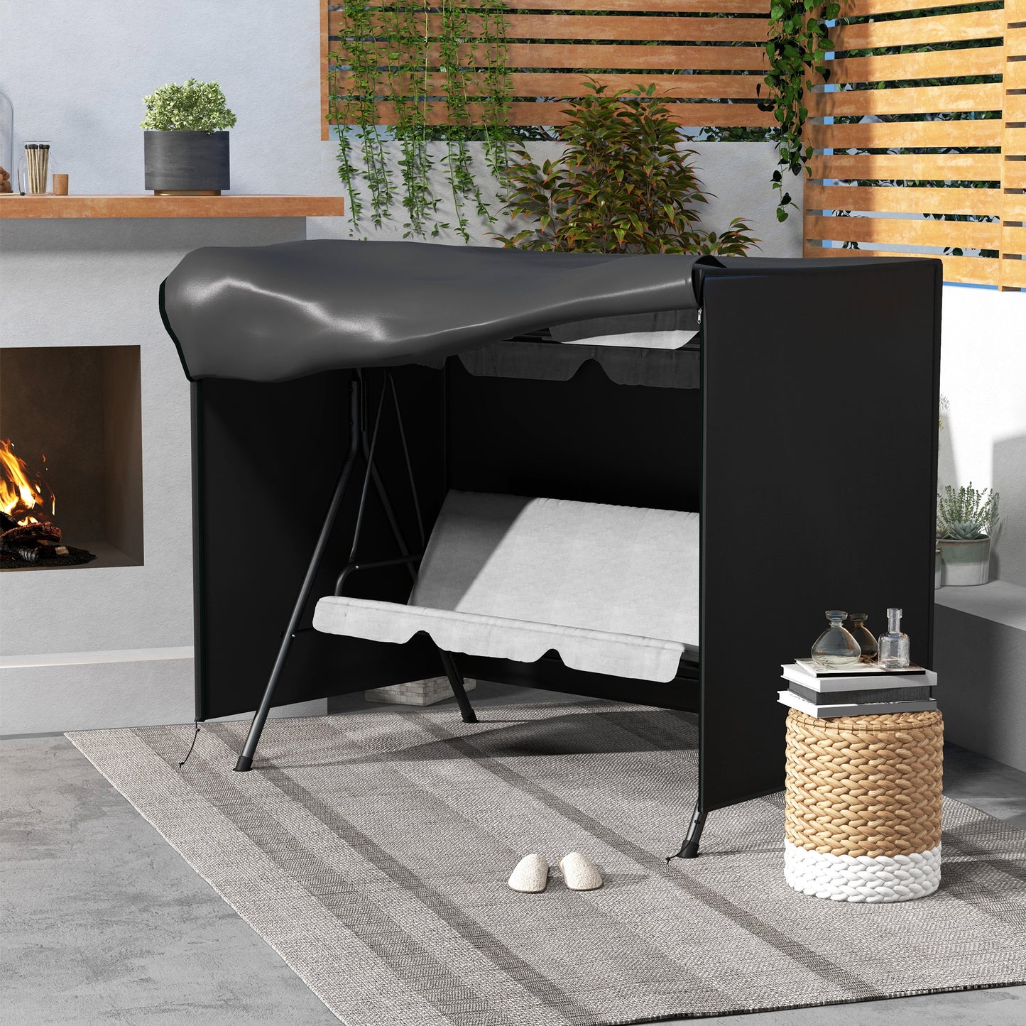 Garden Furniture Protector Patio Swing Chair Cover Black