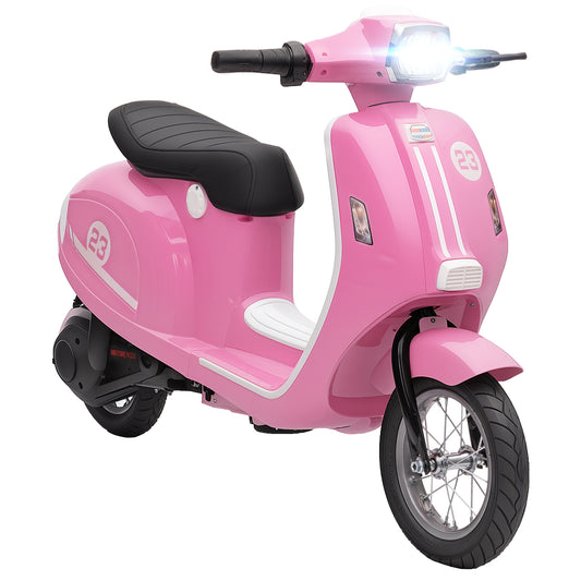 24V Battery Powered Ride on Motorcycle with Manual Throttle, Pink