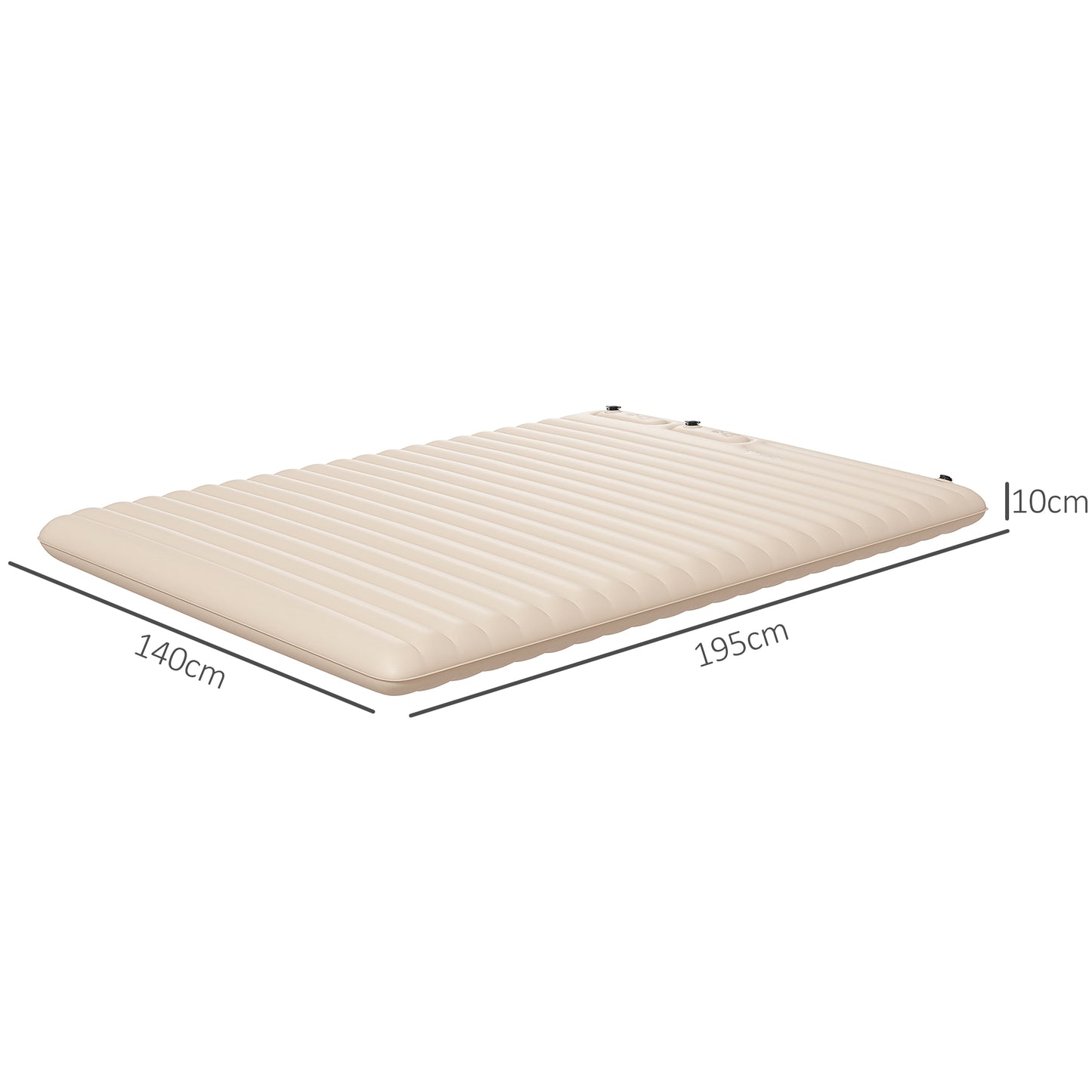 Double Air Bed Inflatable Mattress, 195 x 140 x 10cm, White