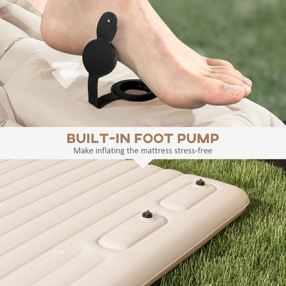 Double Air Bed Inflatable Mattress, 195 x 140 x 10cm, White