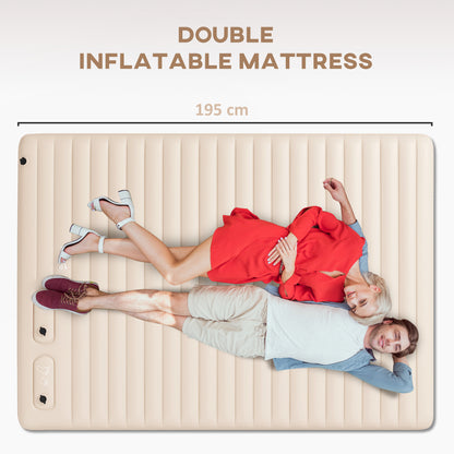 Double Air Bed Inflatable Mattress, 195 x 140 x 10cm, White