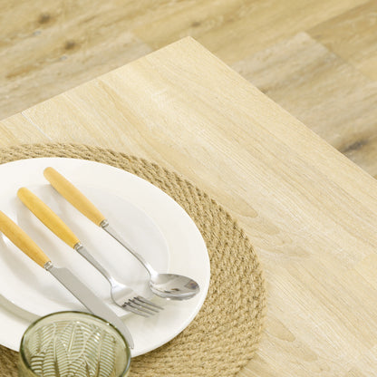 Dining Table for 4-6 People, Wood Effect Tabletop, Oak